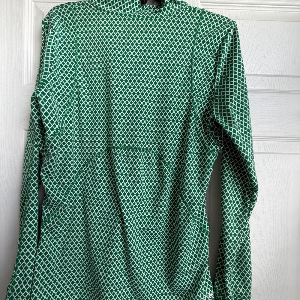 Ariat Green and White Geometric Zip-Up Top - Picture 2 of 3